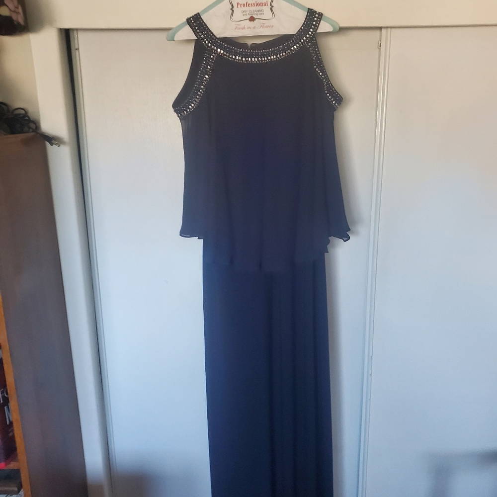 Alex eveings womens navy blue dress